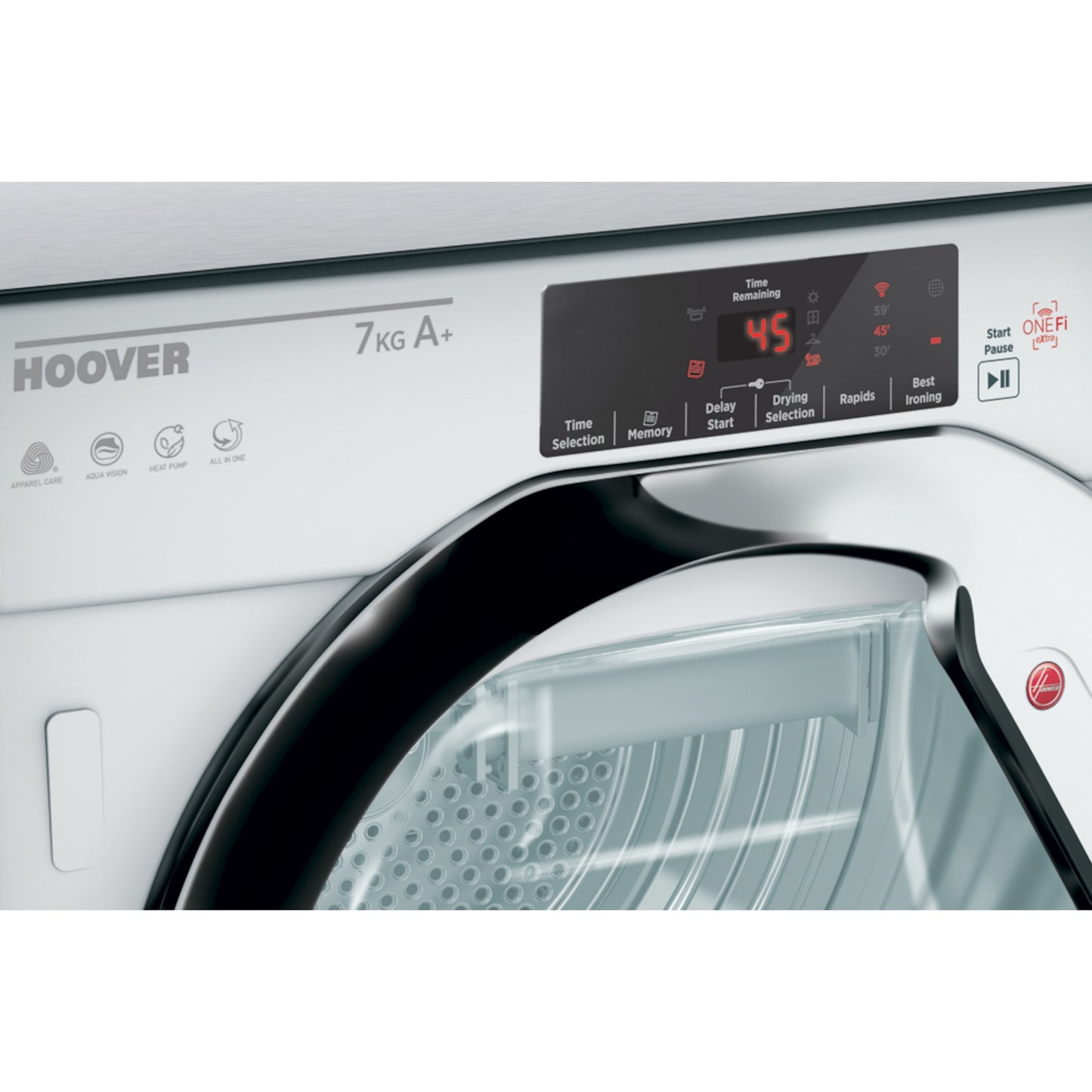 Hoover H-DRY 300 BHTD H7A1TCE-80 Built-In 7kg Smart Heat Pump Tumble Dryer