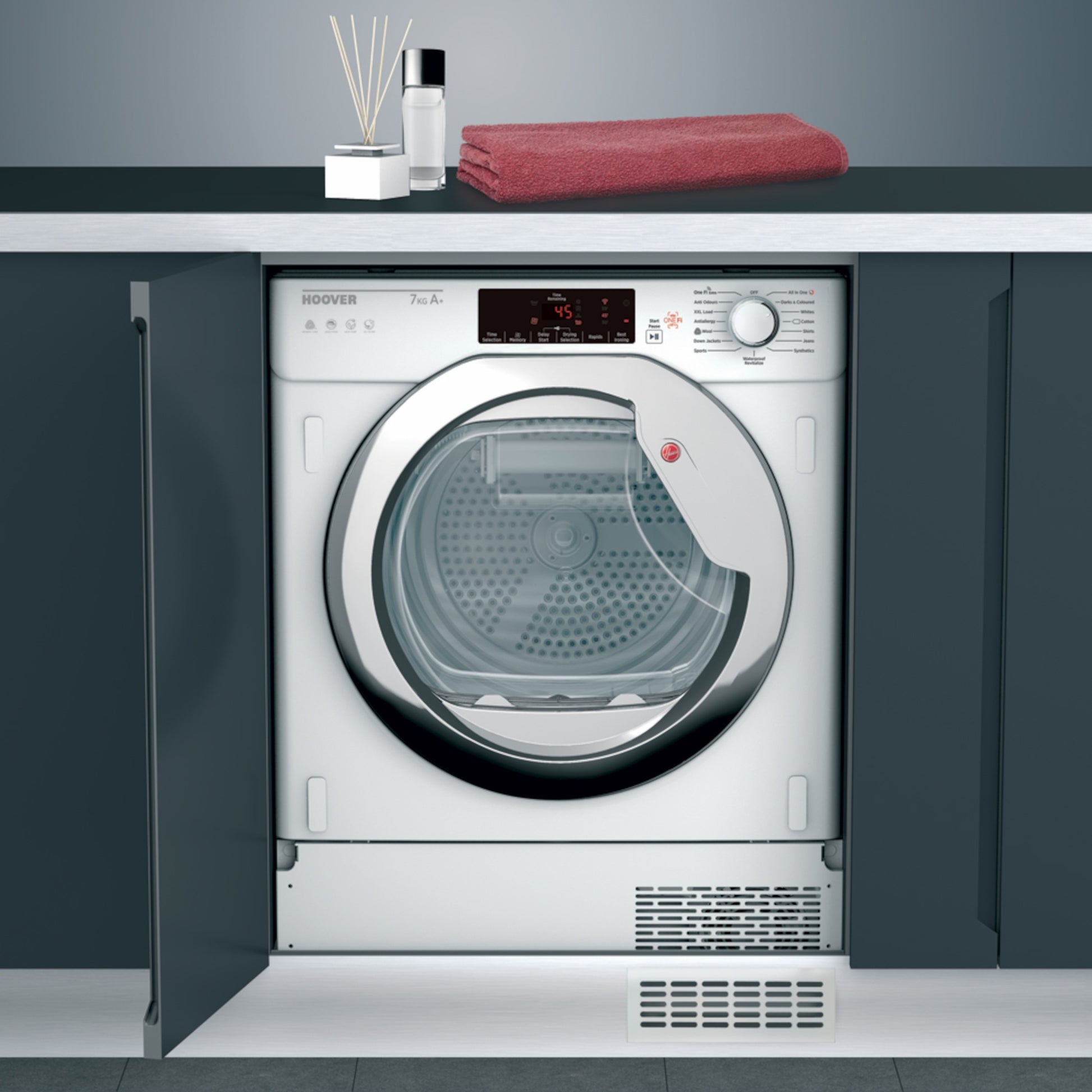 Hoover H-DRY 300 BHTD H7A1TCE-80 Built-In 7kg Smart Heat Pump Tumble Dryer