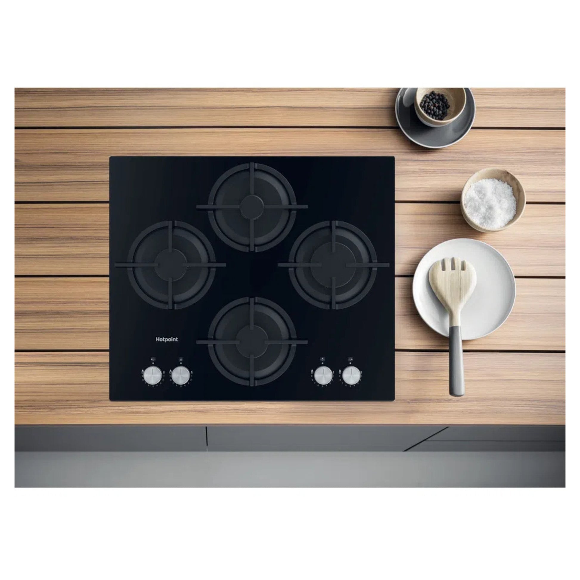 Hotpoint HGS 61S BK 60cm 4 Burner Gas Hob - Black