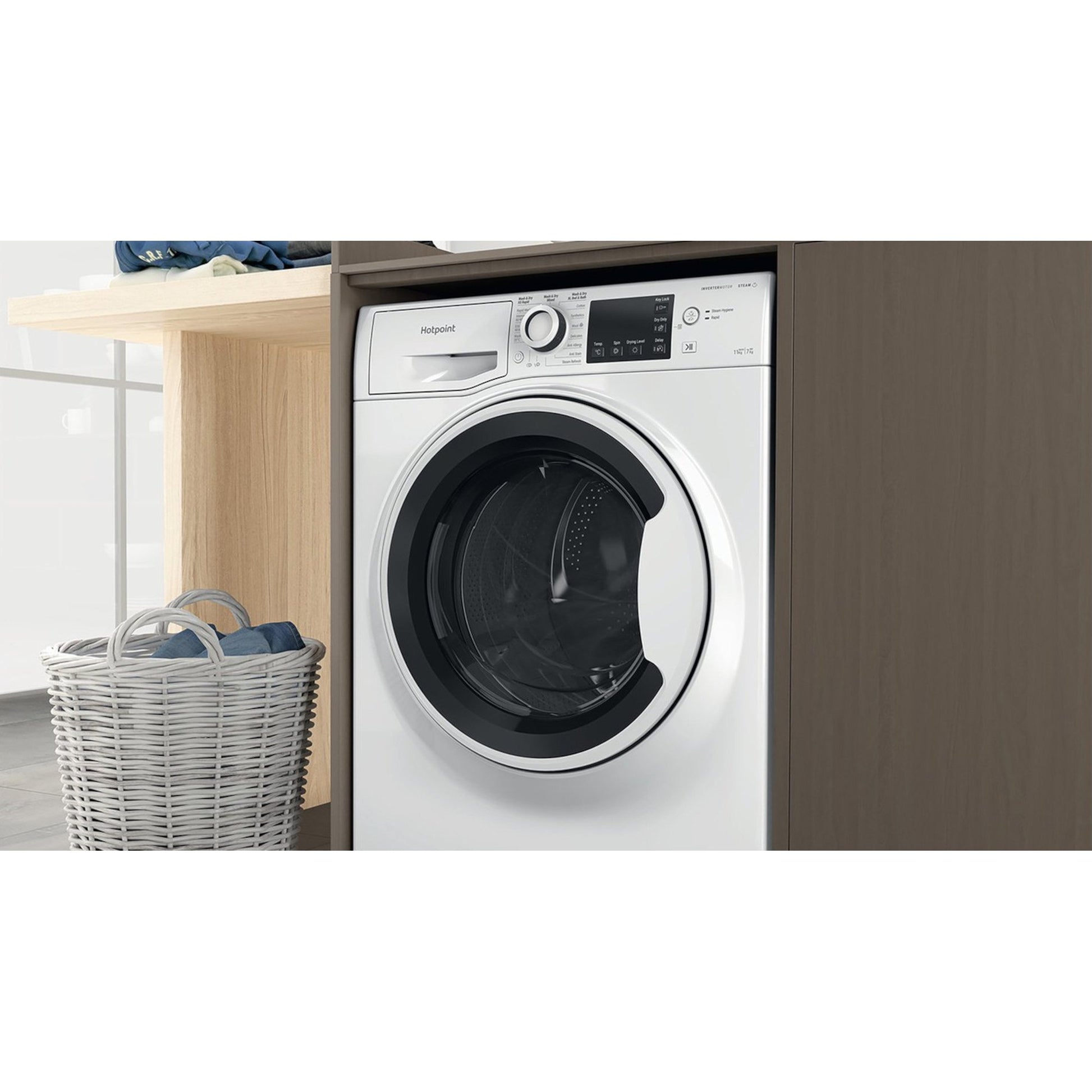 Hotpoint Anti-Stain 11kg Wash 7kg Dry 1600rpm Washer Dryer - NDB 11724 W UK