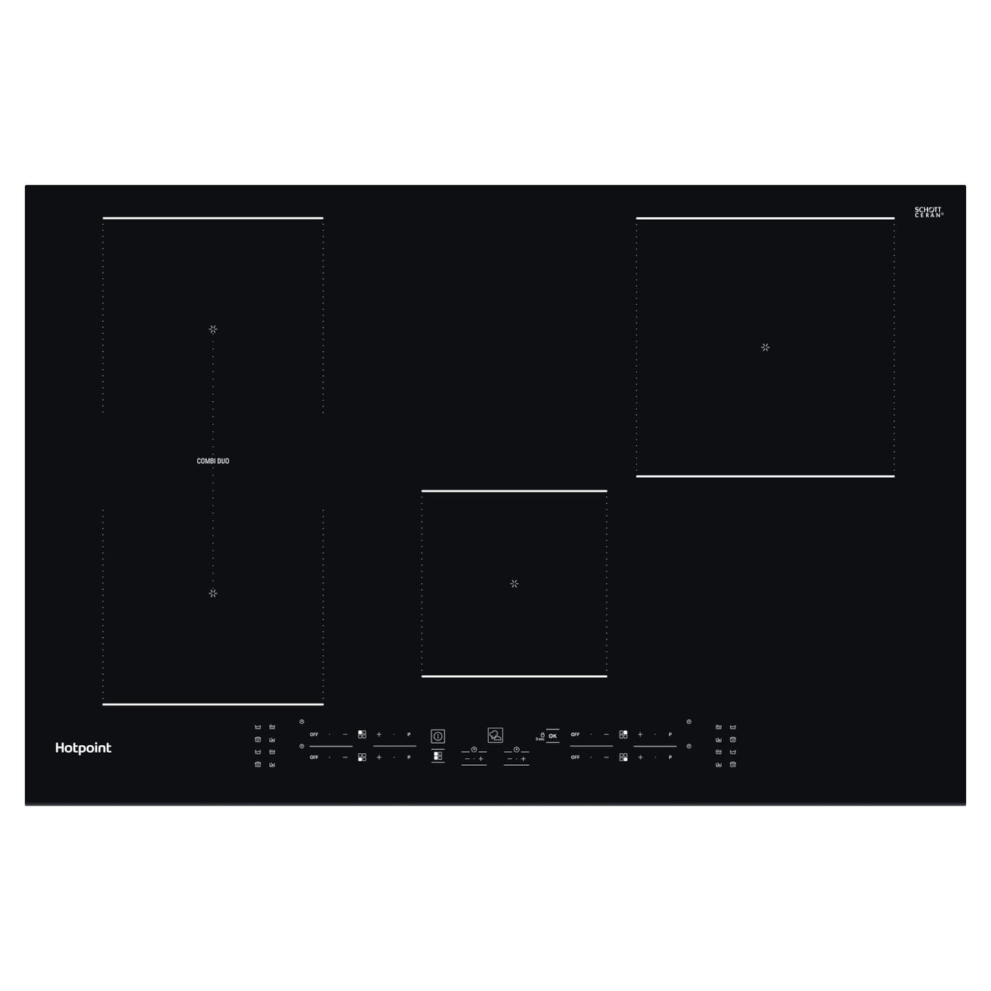 Hotpoint TB 3977B BF 77cm 4 Zone Induction Hob - Black