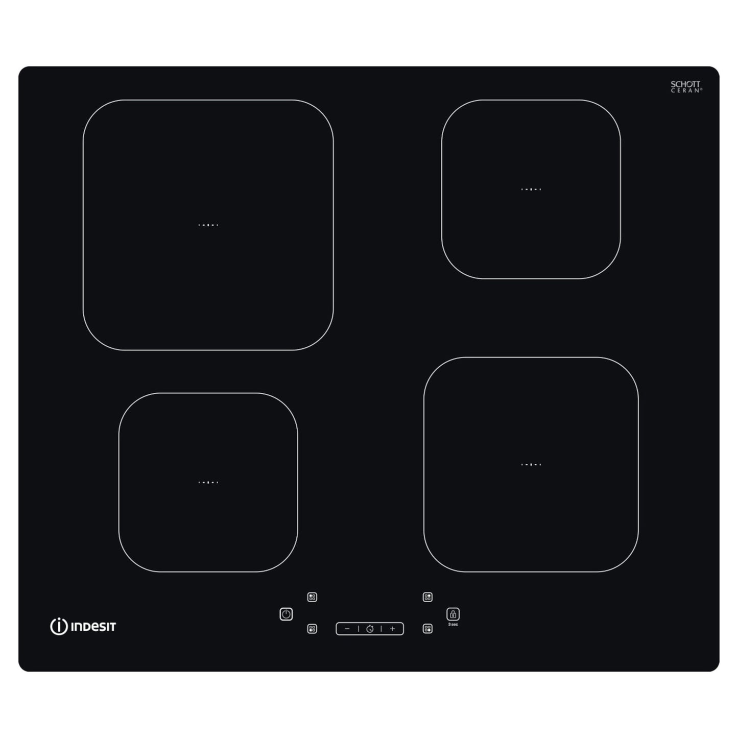 Indesit IS 83Q60 NE 60cm 4 Zone Induction Hob Electric - Black