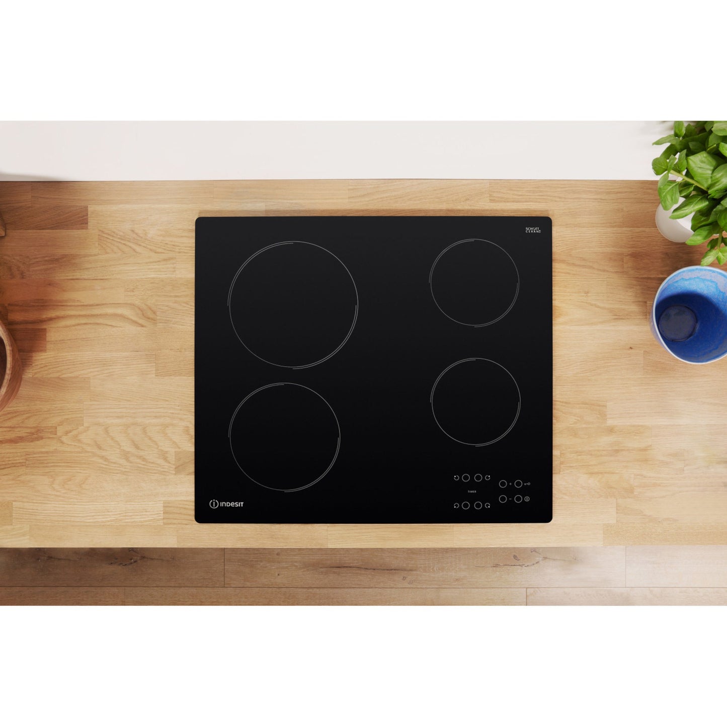 Indesit RI 161 C 60cm Built-In 4 Zone Ceramic Hob - Black