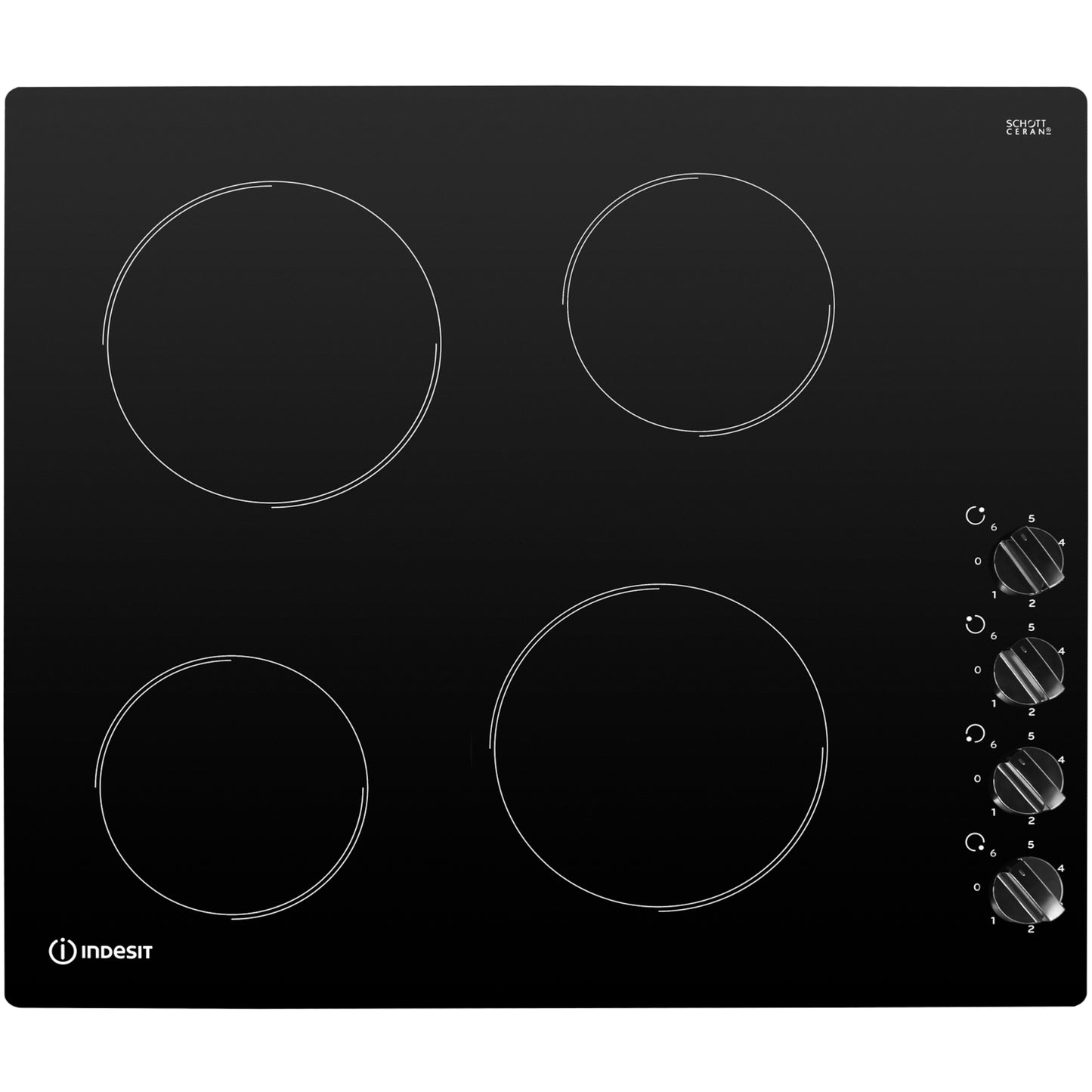 Indesit RI 860 C 60cm Built-In 4 Zone Ceramic Hob - Black