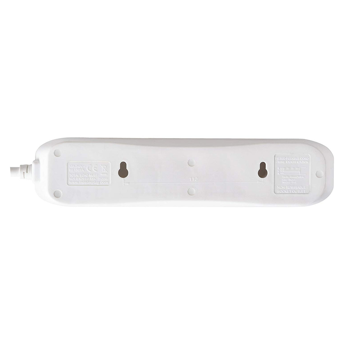 Masterplug BFG110N 1 Metre Four Socket Extension Lead