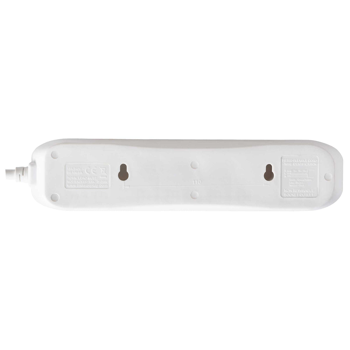 Masterplug BFG3MS 3m Mains Adapter with 4 Sockets