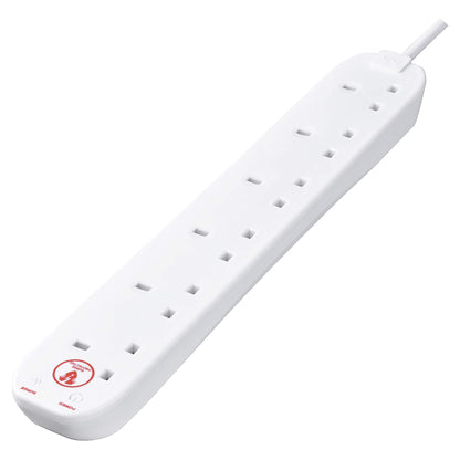 Masterplug SRG6210N-MP 2M 6 Socket Surge Protected Extension Lead