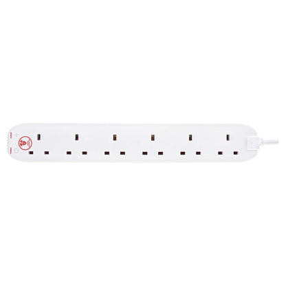 Masterplug SRG6210N-MP 2M 6 Socket Surge Protected Extension Lead