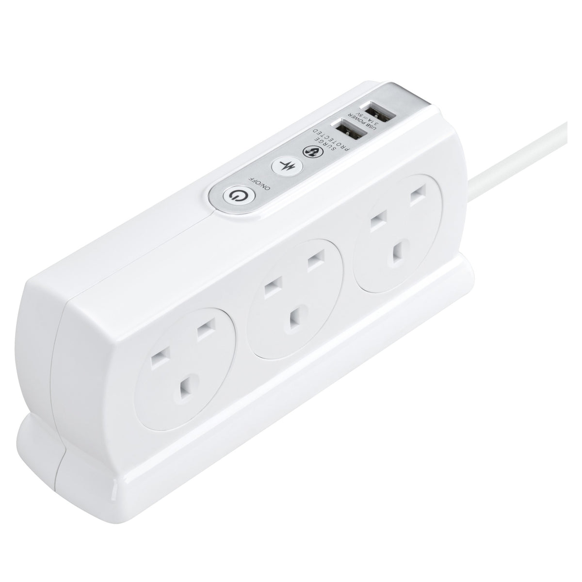 Masterplug SRGDSU62PW 6 Socket Extension Lead with 2 USB Ports