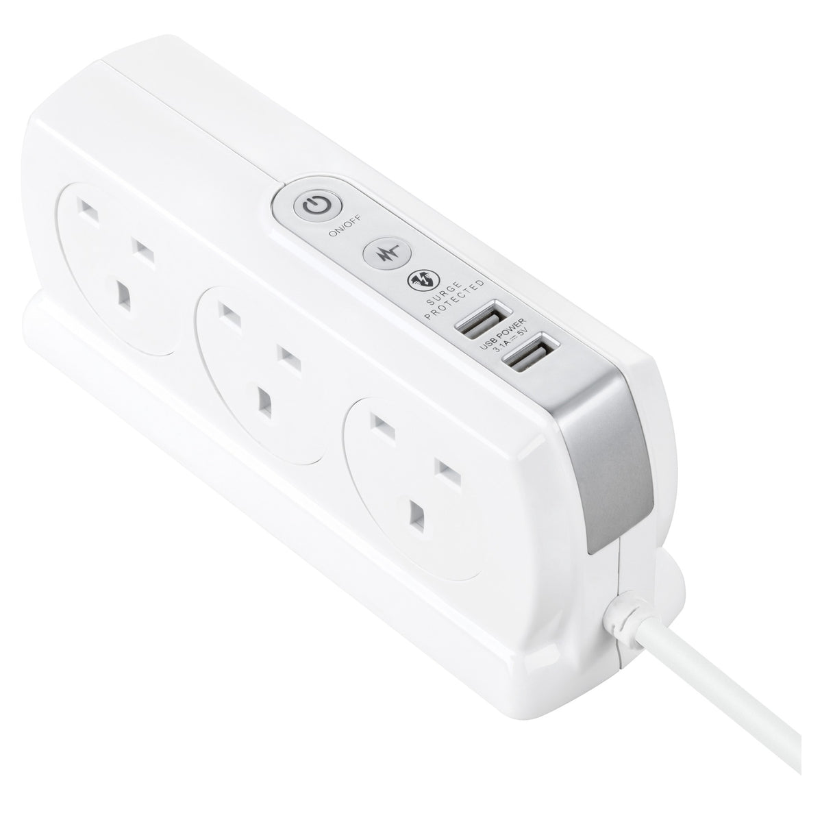 Masterplug SRGDSU62PW 6 Socket Extension Lead with 2 USB Ports