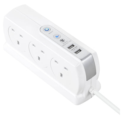 Masterplug SRGDSU62PW 6 Socket Extension Lead with 2 USB Ports