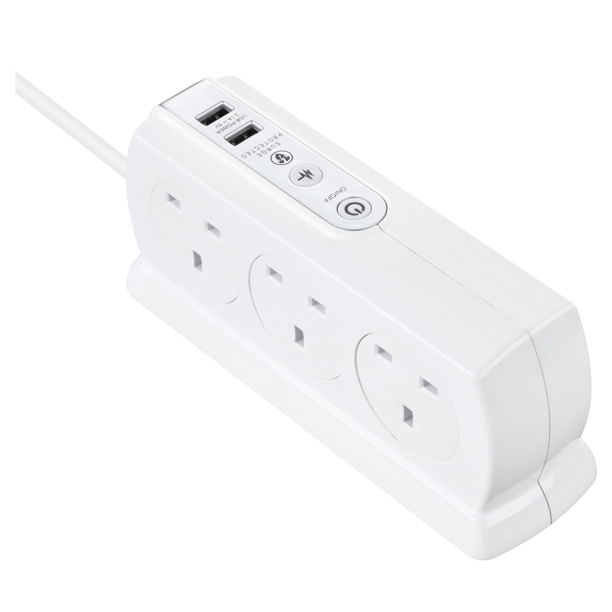 Masterplug SRGDSU62PW 6 Socket Extension Lead with 2 USB Ports