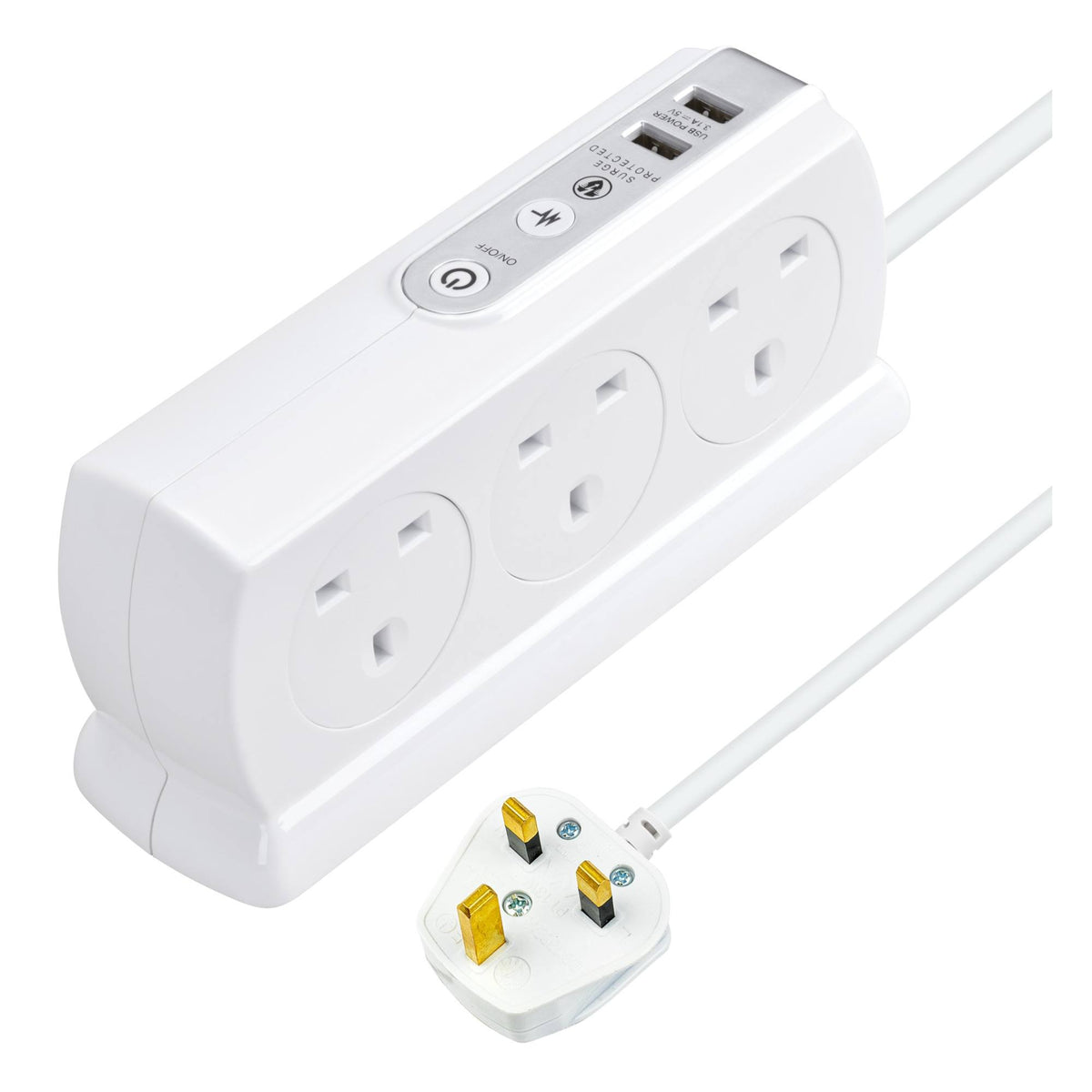 Masterplug SRGDSU62PW 6 Socket Extension Lead with 2 USB Ports