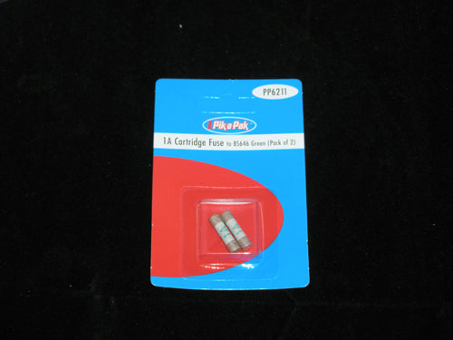 1AMP CARTRIDGE FUSE GREEN PACK 2 BS646