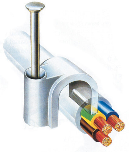 7MM ROUND CABLE CLIP WHITE PACK QTY 20