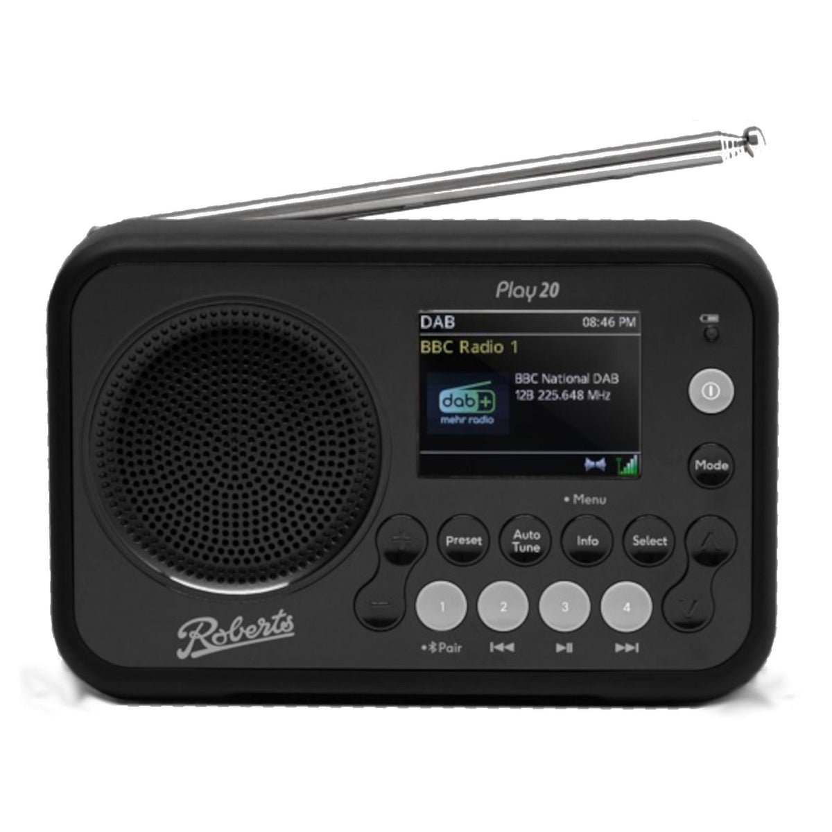 Roberts PLAY20-BLK Play 20 DAB+ & FM Portable Radio - Black