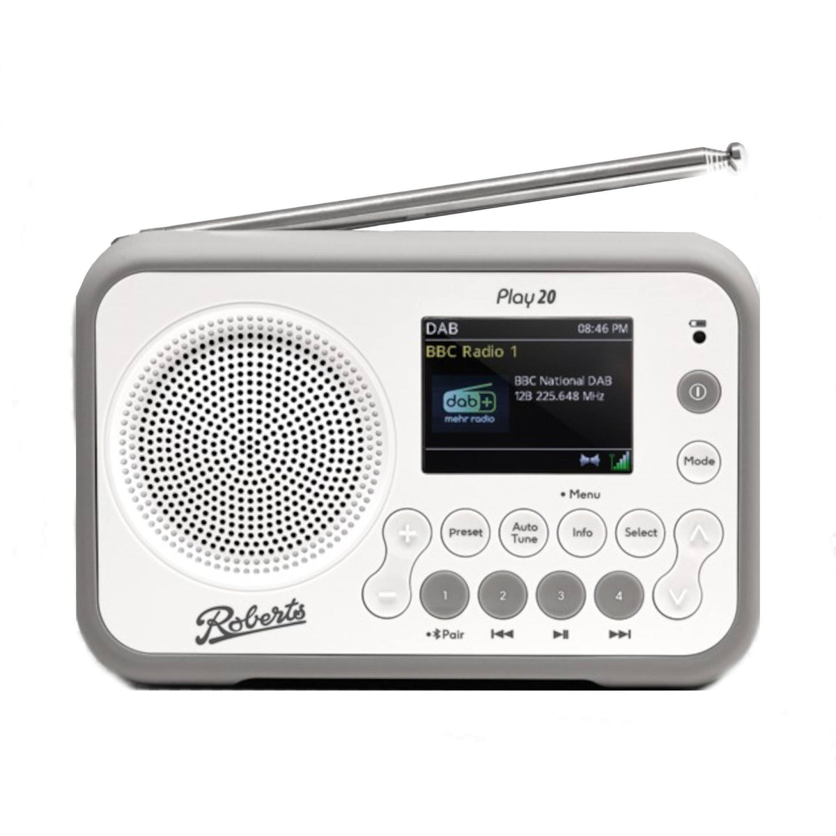Roberts PLAY20-WT Play 20 DAB+ & FM Portable Radio - White
