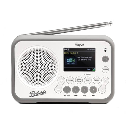 Roberts PLAY20-WT Play 20 DAB+ & FM Portable Radio - White