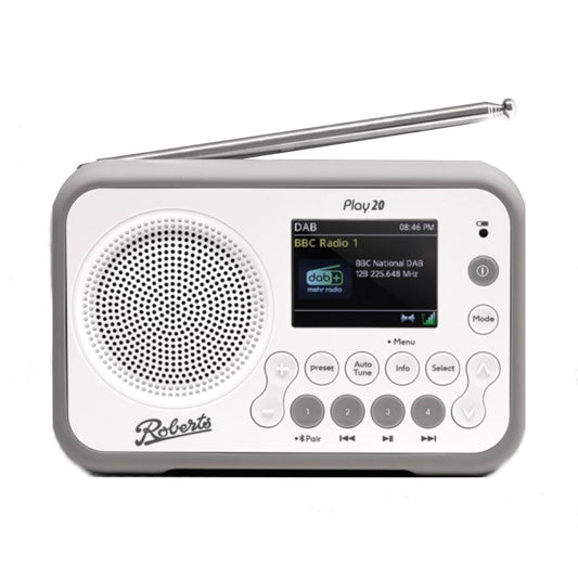 Roberts PLAY20-WT Play 20 DAB+ & FM Portable Radio - White