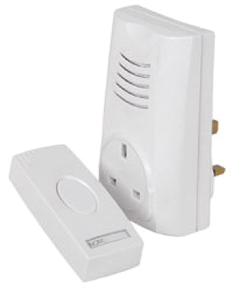 80M PLUG-IN WIRELESS DOORBELL WHITE