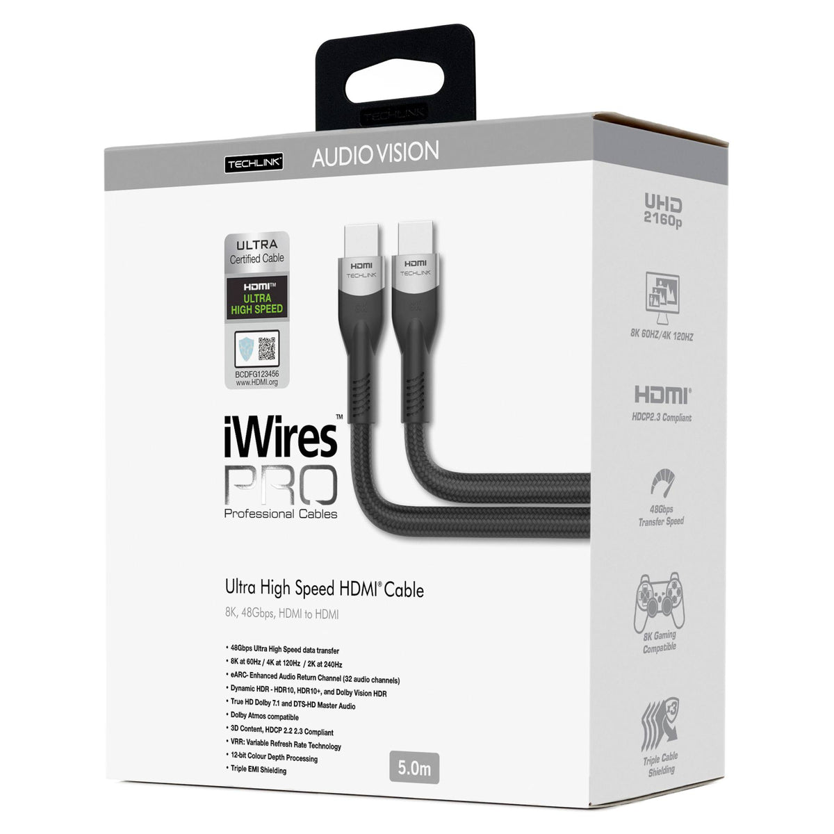 Tech Link 711805 iWires 5m PRO 8K HDMI Ultra Certified Cable