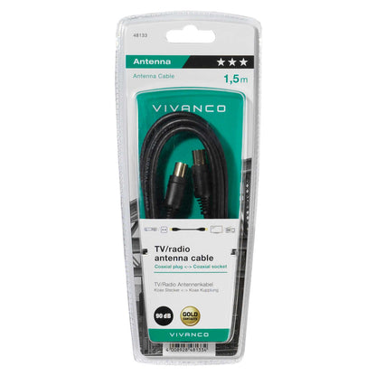 Vivanco 48133 1.5M TV/Radio Aerial Lead