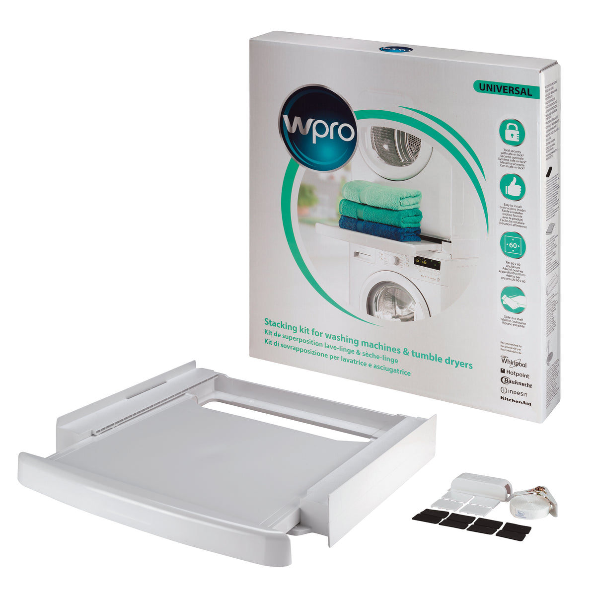 WPRO C00378975 Universal Stacking Kit with Shelf