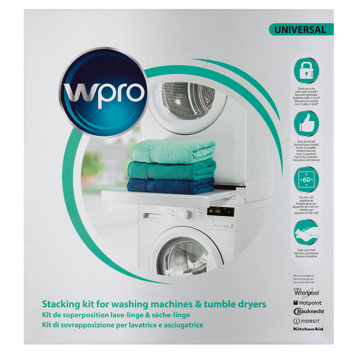 WPRO C00378975 Universal Stacking Kit with Shelf